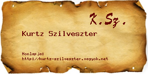 Kurtz Szilveszter névjegykártya